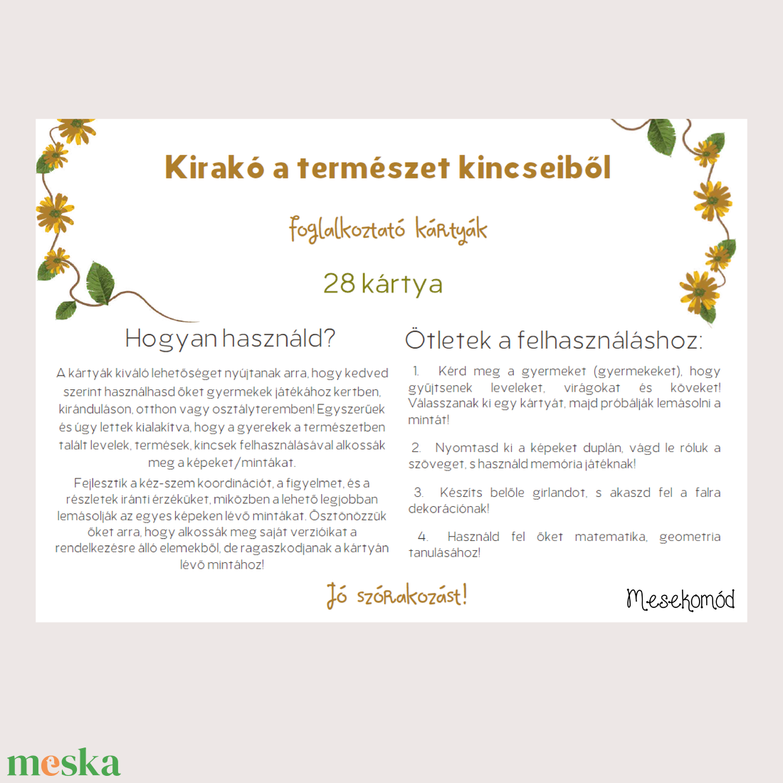 Kirakó a természet kincseiből - foglalkoztató kártyacsomag - játék & sport - készségfejlesztő és logikai játék - oktató játékok - Meska.hu Kirakó a természet kincseiből - foglalkoztató kártyacsomag - játék & sport - készségfejlesztő és logikai játék - oktató játékok - Meska.hu