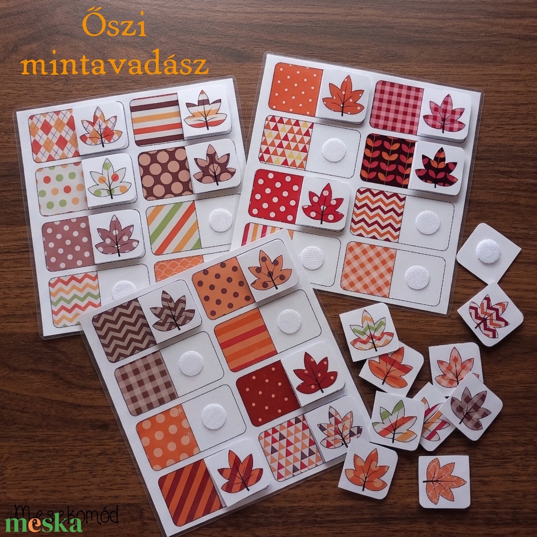 Őszi mintavadász - fejlesztő játék - játék & sport - készségfejlesztő és logikai játék - szín és formaválogató játékok - Meska.hu