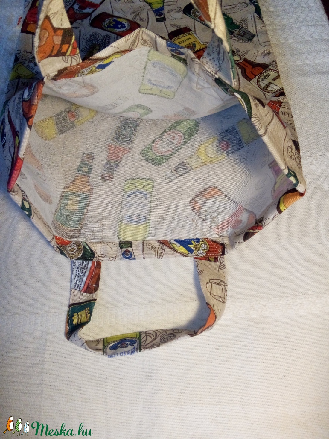 Bevásárló textil szatyor - sörösüveg - táska & tok - bevásárlás & shopper táska - shopper, textiltáska, szatyor - Meska.hu