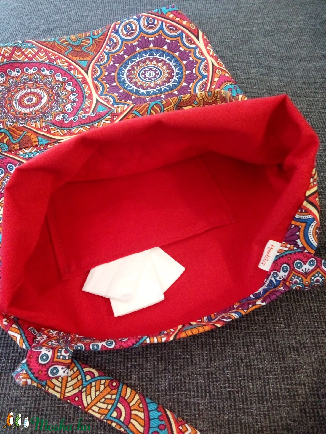 Bélelt textil válltáska, szatyor - mandala - táska & tok - bevásárlás & shopper táska - shopper, textiltáska, szatyor - Meska.hu