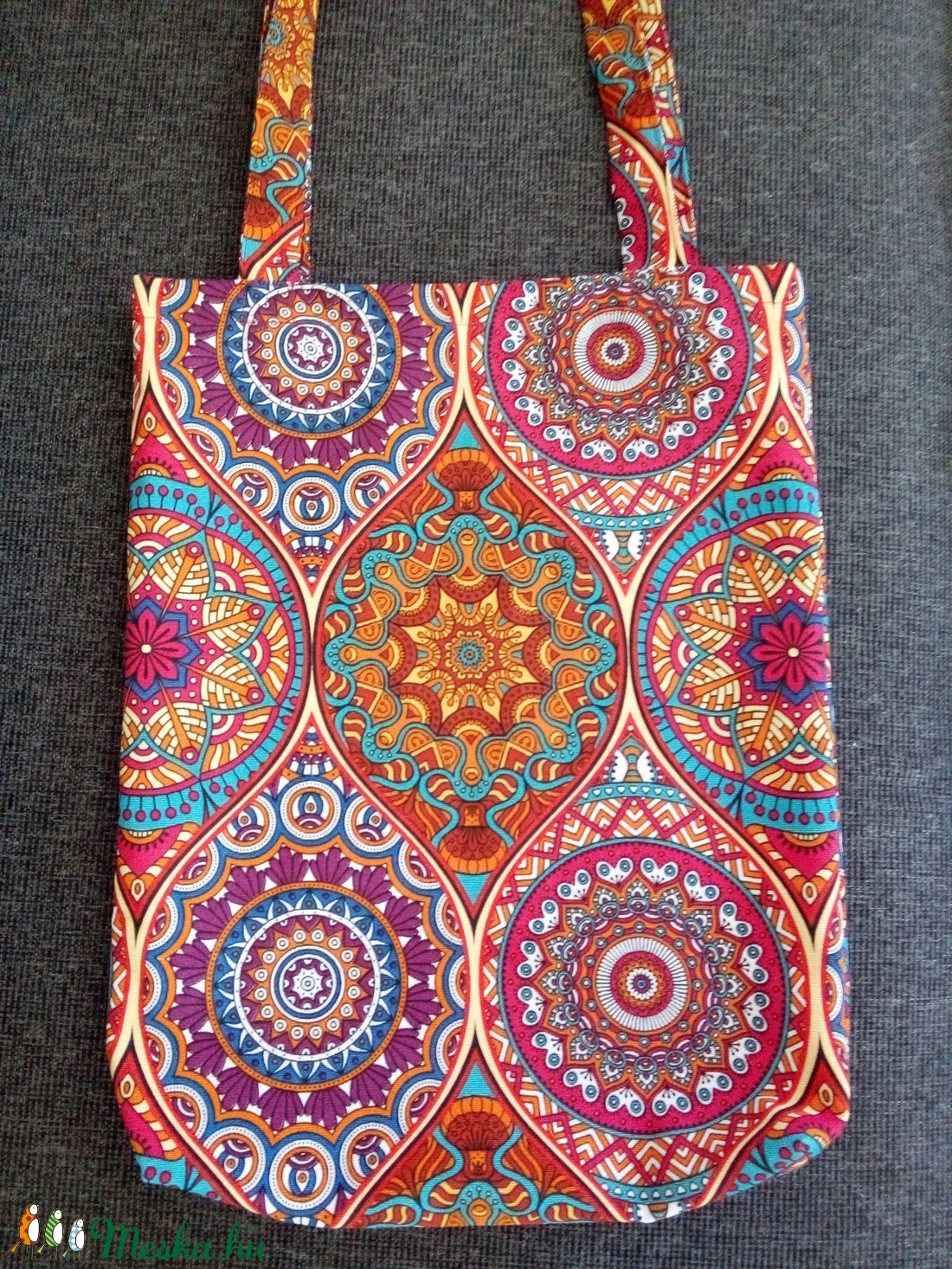 Bélelt textil válltáska, szatyor - mandala - táska & tok - bevásárlás & shopper táska - shopper, textiltáska, szatyor - Meska.hu
