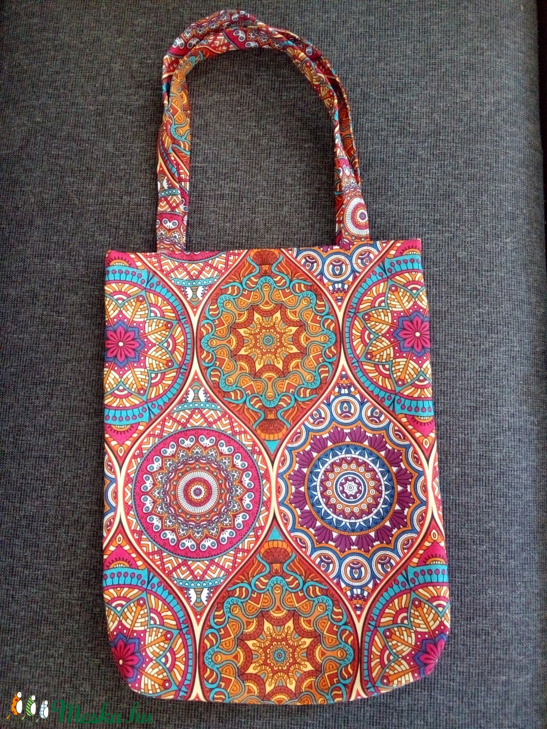 Bélelt textil válltáska, szatyor - mandala - táska & tok - bevásárlás & shopper táska - shopper, textiltáska, szatyor - Meska.hu