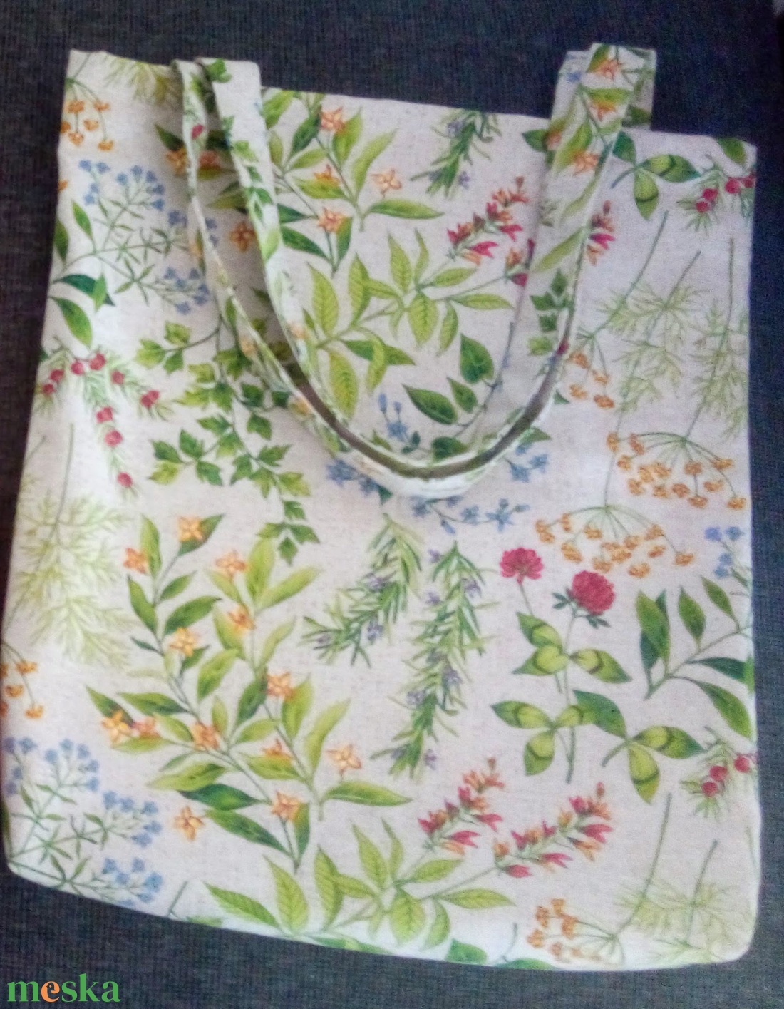 Bélelt textil válltáska, szatyor - mező - táska & tok - kézitáska & válltáska - válltáska - Meska.hu