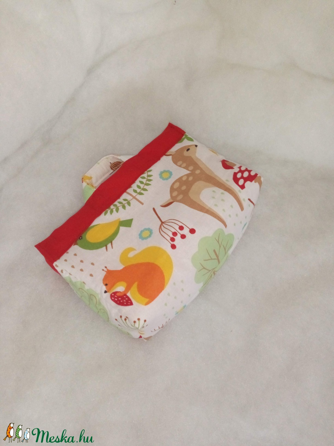 Kis textil táska, füles tároló kosár gyerekeknek - erdei állatos - táska & tok - kosár - Meska.hu