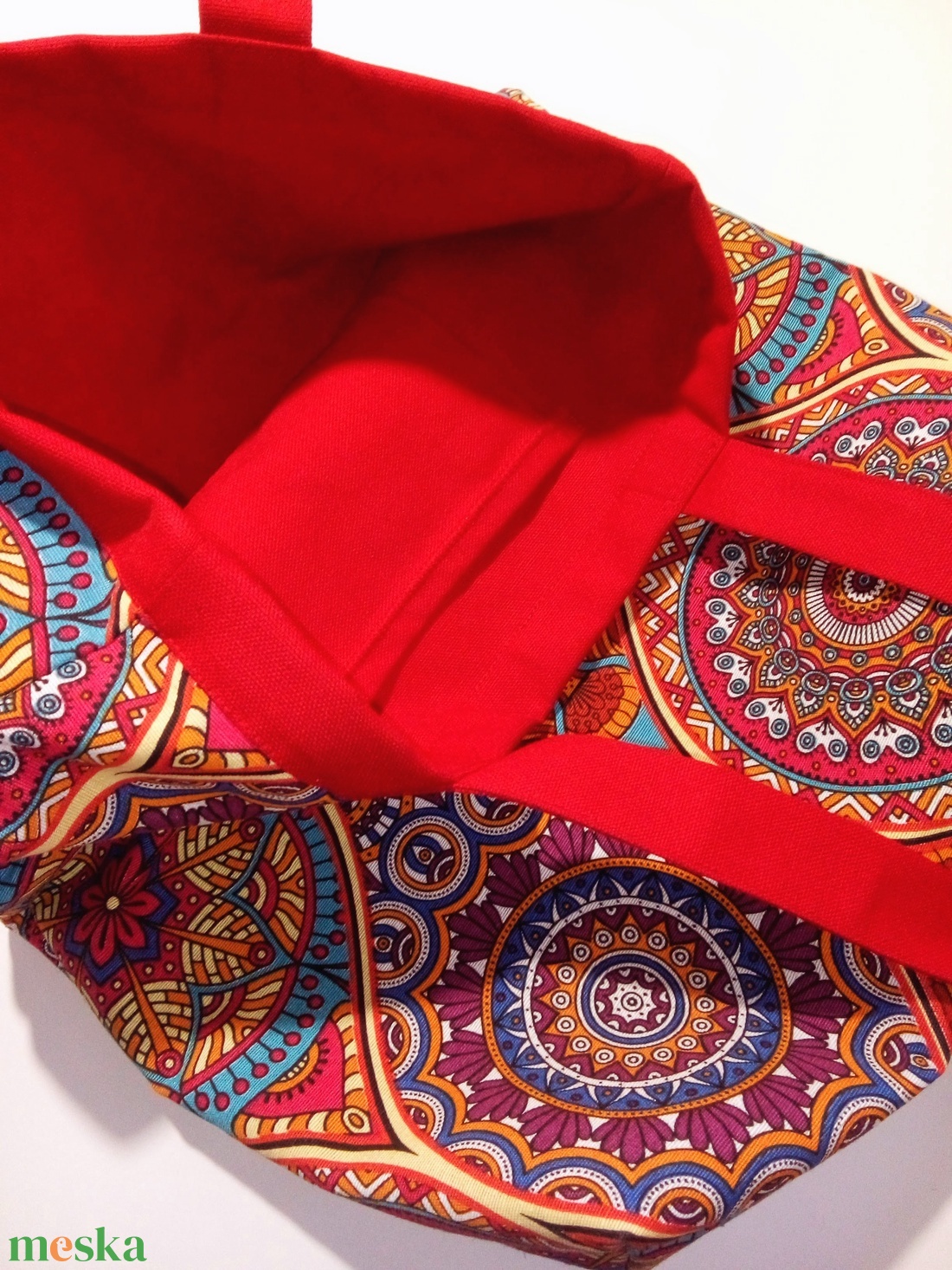 Mandala mintás textil szatyor, jóga/bevásárló táska - erős dupla vászon - táska & tok - kézitáska & válltáska - nagy pakolós táska - Meska.hu