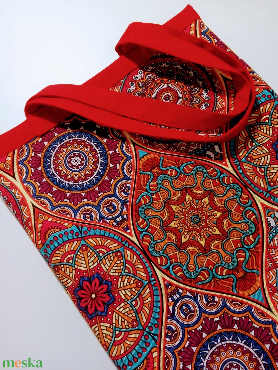 Mandala mintás textil szatyor, jóga/bevásárló táska - erős dupla vászon - táska & tok - kézitáska & válltáska - nagy pakolós táska - Meska.hu