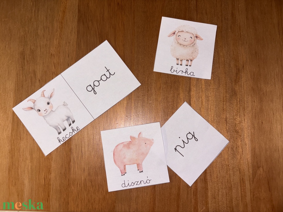 Angol szókártyák_háziállatok - játék & sport - készségfejlesztő és logikai játék - oktató játékok - Meska.hu