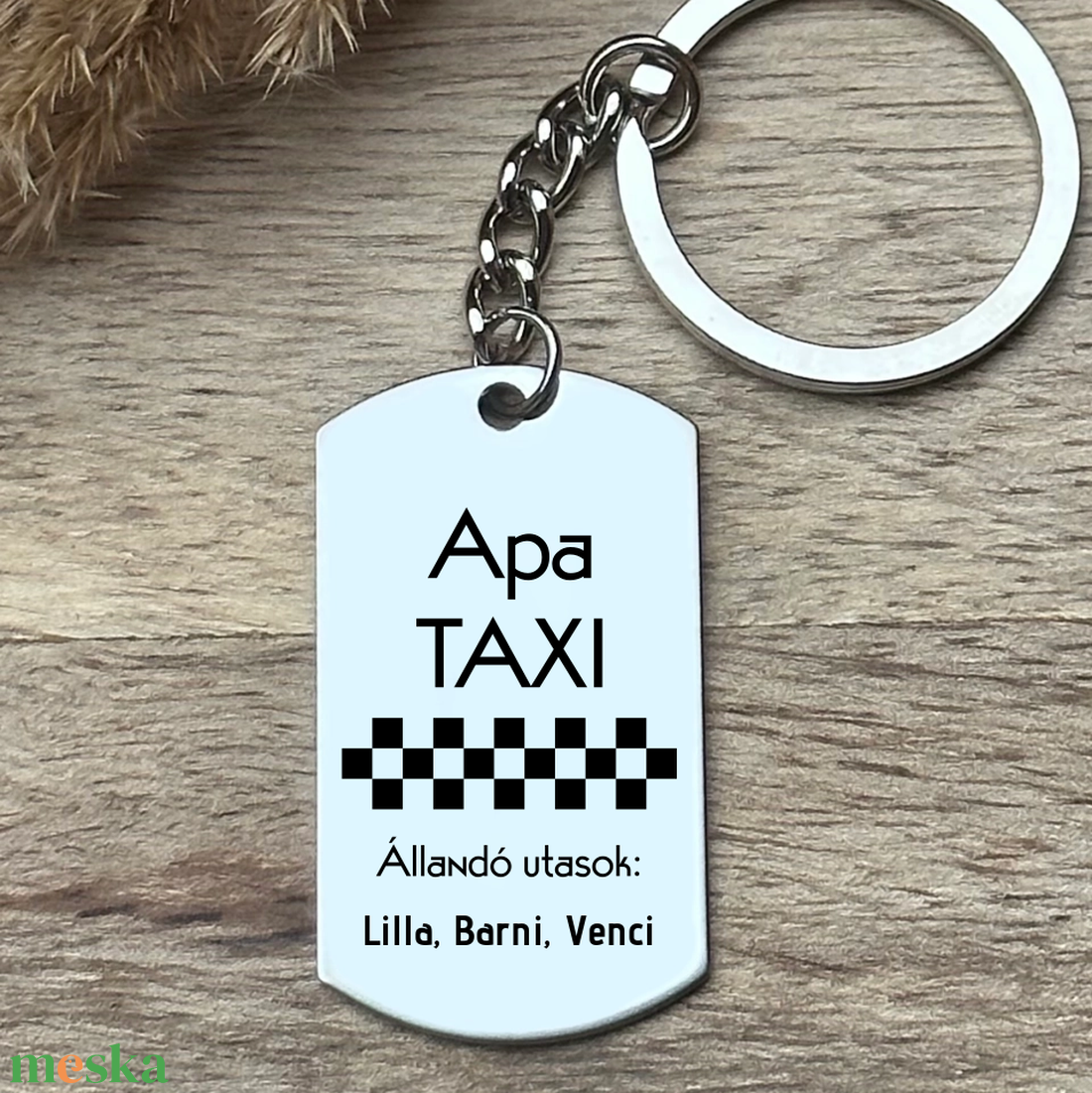 Apa taxi  vicces, gravírozott kulcstartó - táska & tok - kulcstartó & táskadísz - kulcstartó - Meska.hu