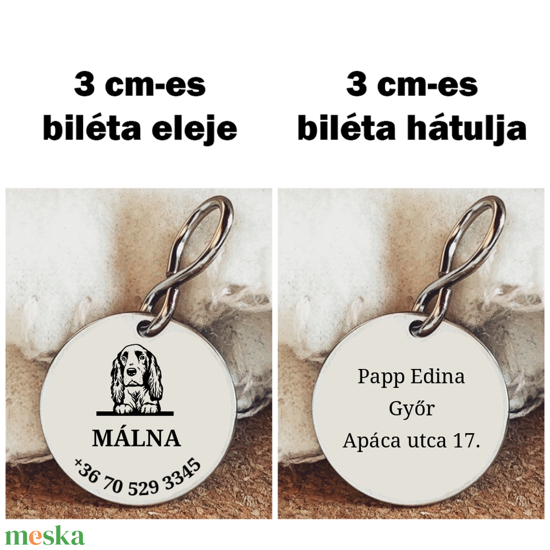 Gravírozott biléta Spániel kutyának - otthon & életmód - kisállatoknak - kutyáknak - kutya biléta - Meska.hu Gravírozott biléta Spániel kutyának - otthon & életmód - kisállatoknak - kutyáknak - kutya biléta - Meska.hu