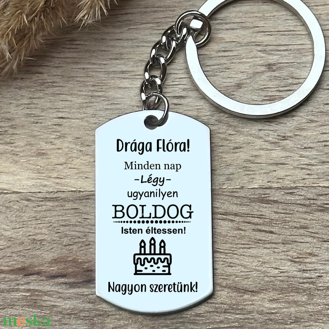 Egyedi szülinapi ajándék - boldog szülinap kulcstartó akciós termékkép 1