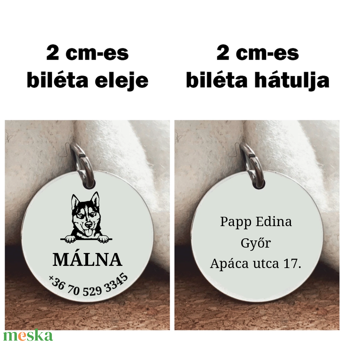 Husky kutya biléta - otthon & életmód - kisállatoknak - kutyáknak - kutya biléta - Meska.hu