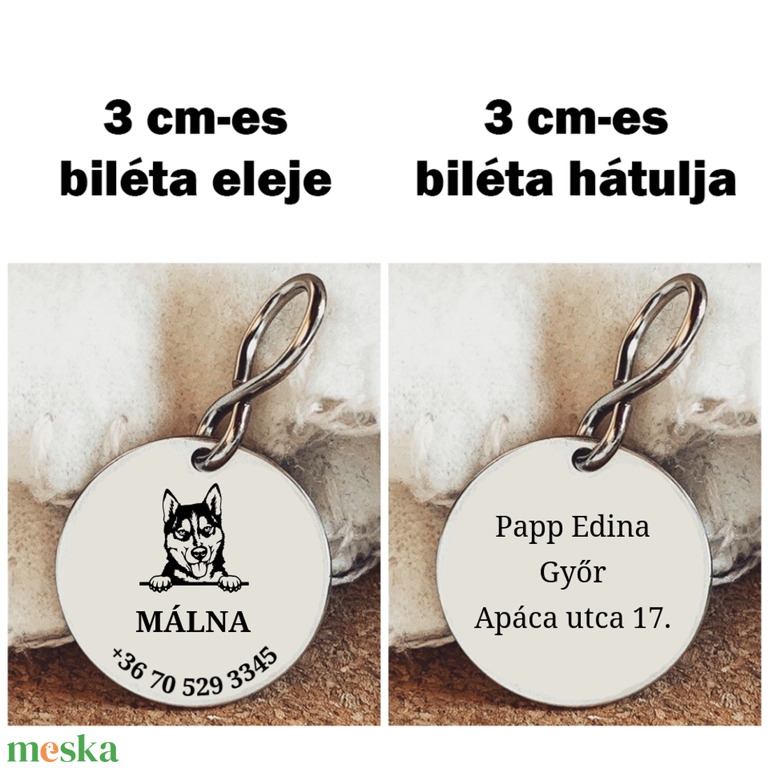 Husky kutya biléta - otthon & életmód - kisállatoknak - kutyáknak - kutya biléta - Meska.hu