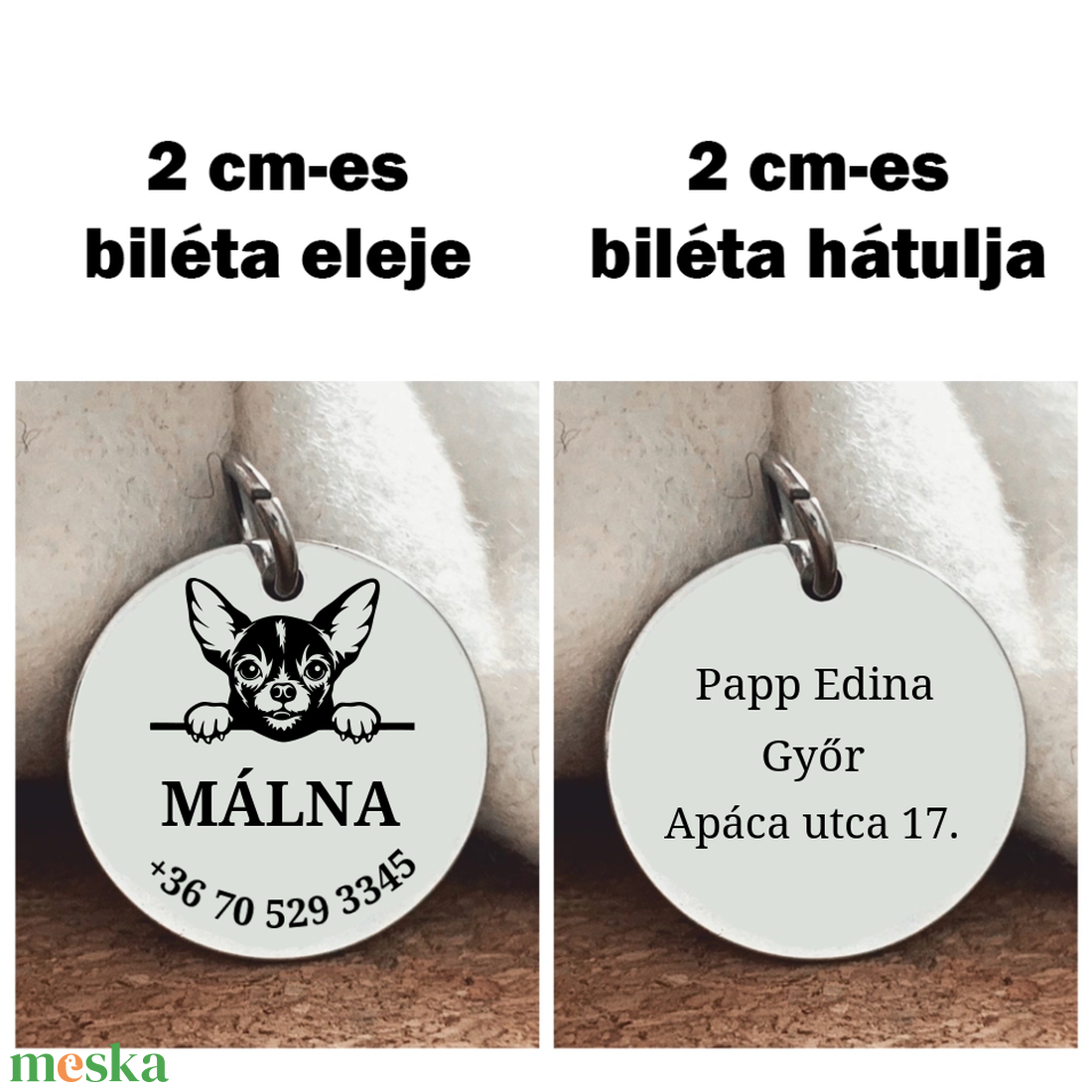 Biléta Csivava fajtájú kutyának - otthon & életmód - kisállatoknak - kutyáknak - kutya biléta - Meska.hu