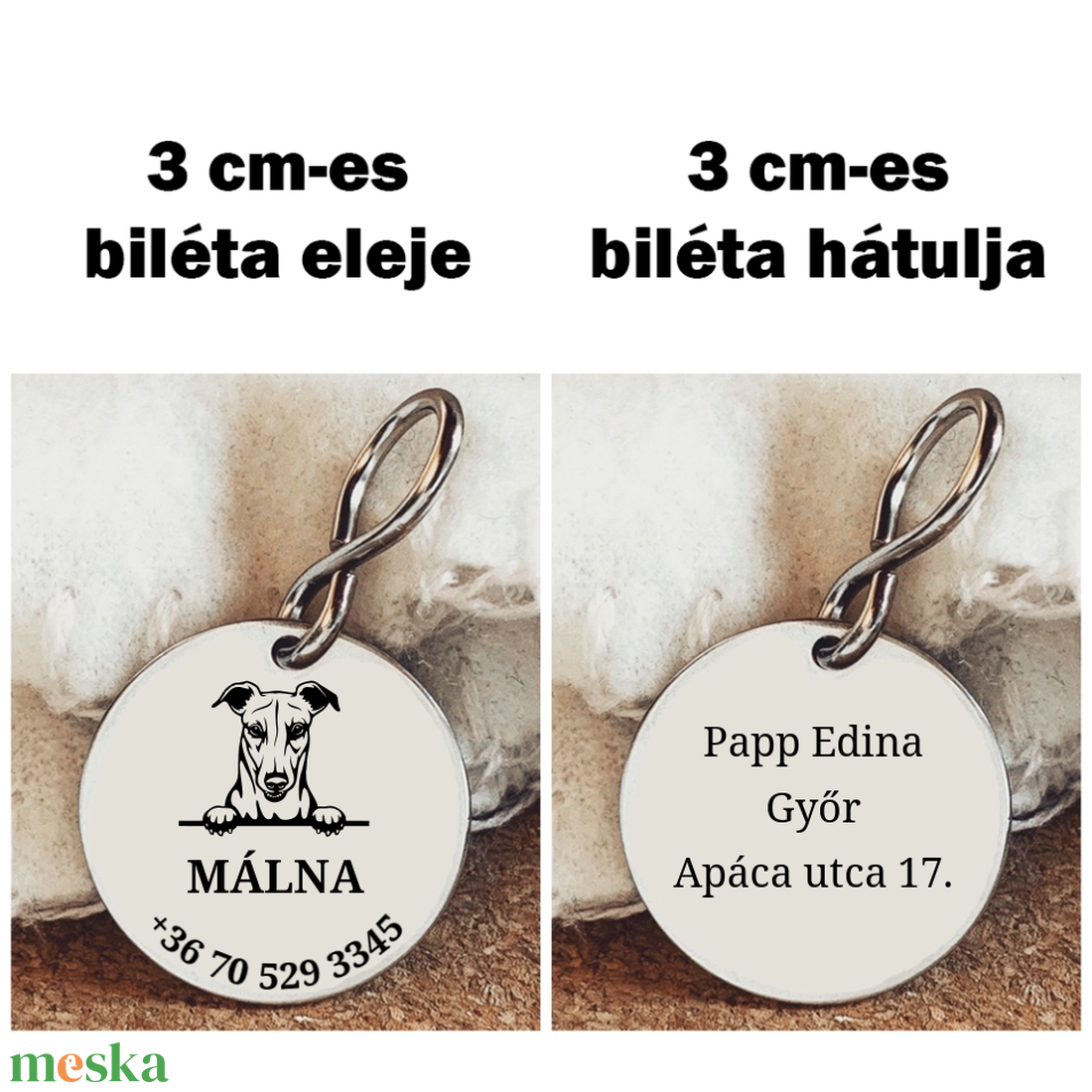 Biléta Agár kutyusnak - otthon & életmód - kisállatoknak - kutyáknak - kutya biléta - Meska.hu