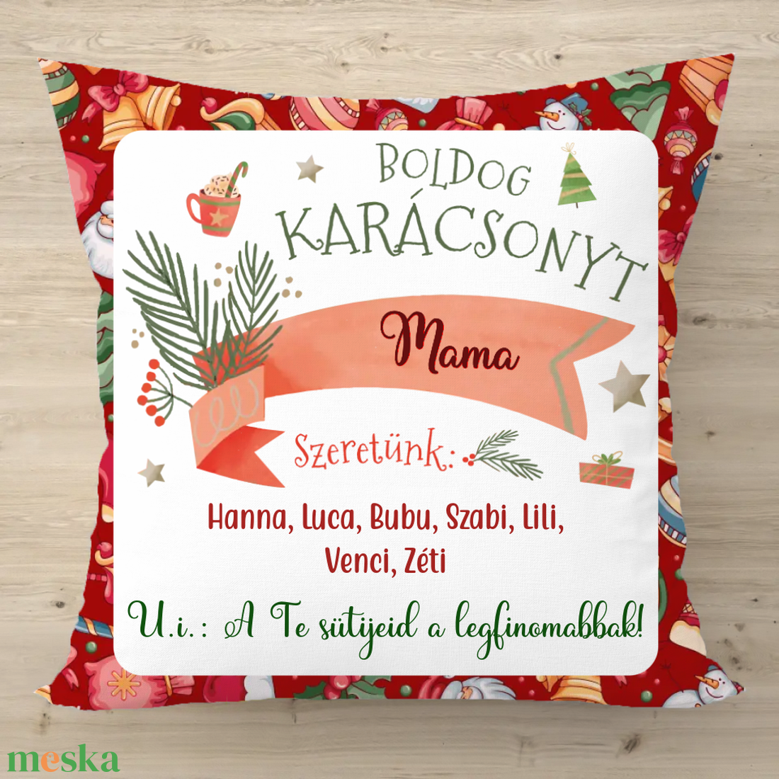 Karácsonyi párna nagymamáknak az unokák nevével - otthon & életmód - lakástextil - párna & párnahuzat - Meska.hu Karácsonyi párna nagymamáknak az unokák nevével - otthon & életmód - lakástextil - párna & párnahuzat - Meska.hu
