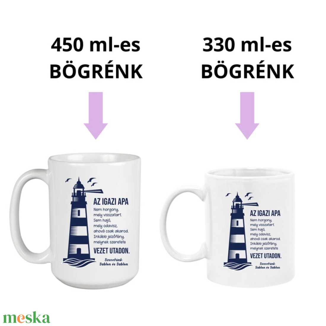 Világítótornyos Apák napja bögre - otthon & életmód - konyhafelszerelés, tálalás - tálalás - bögre & csésze - Meska.hu