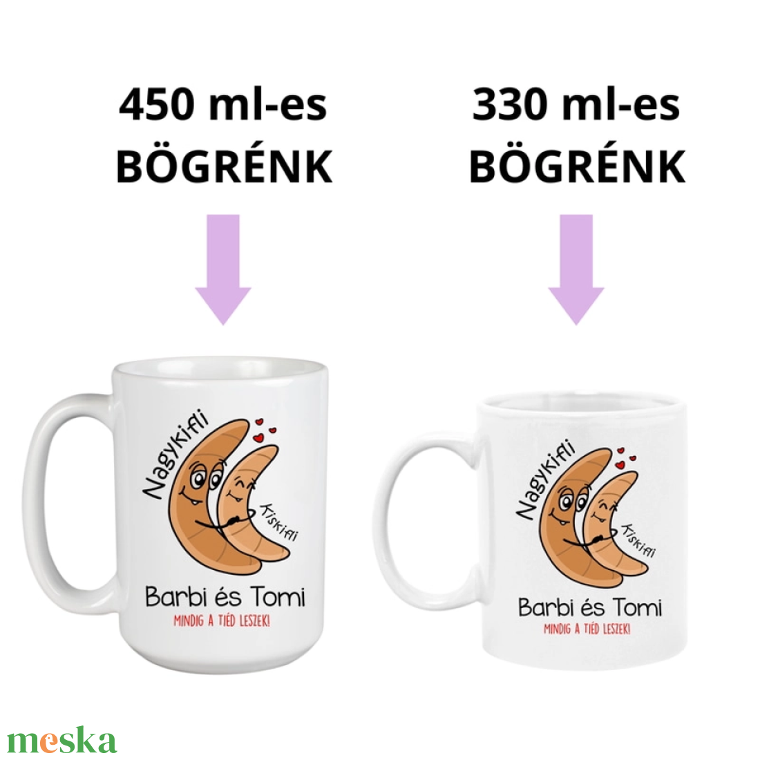 Kiskifli és nagykifli valentin napi bögre pároknak - otthon & életmód - konyhafelszerelés, tálalás - tálalás - bögre & csésze - Meska.hu Kiskifli és nagykifli valentin napi bögre pároknak - otthon & életmód - konyhafelszerelés, tálalás - tálalás - bögre & csésze - Meska.hu
