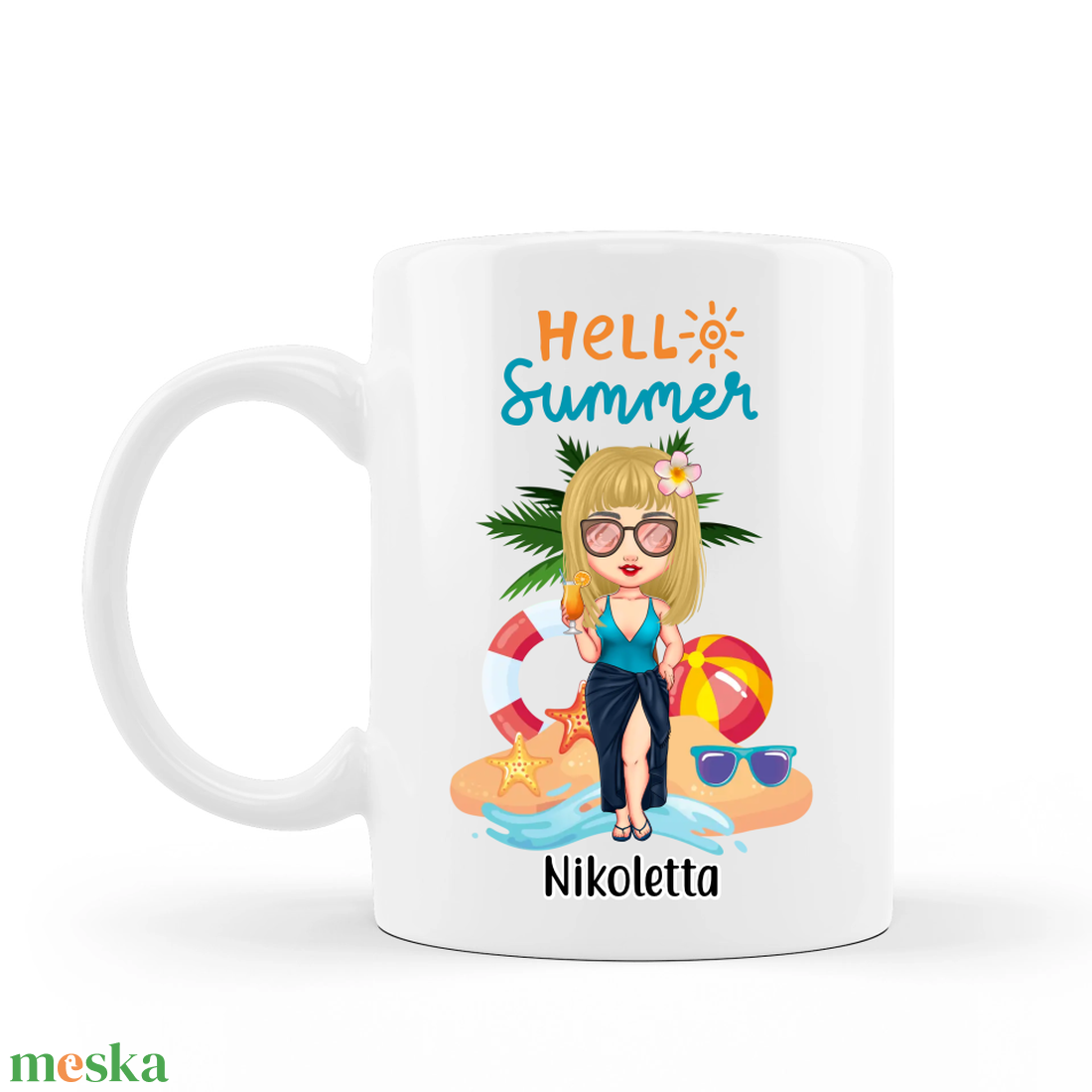 Hello summer - személyre szabható bögre - otthon & életmód - konyhafelszerelés, tálalás - tálalás - bögre & csésze - Meska.hu