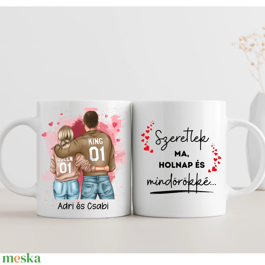 Ölelkező pár bögre, 2 oldalas - otthon & életmód - konyhafelszerelés, tálalás - tálalás - bögre & csésze - Meska.hu