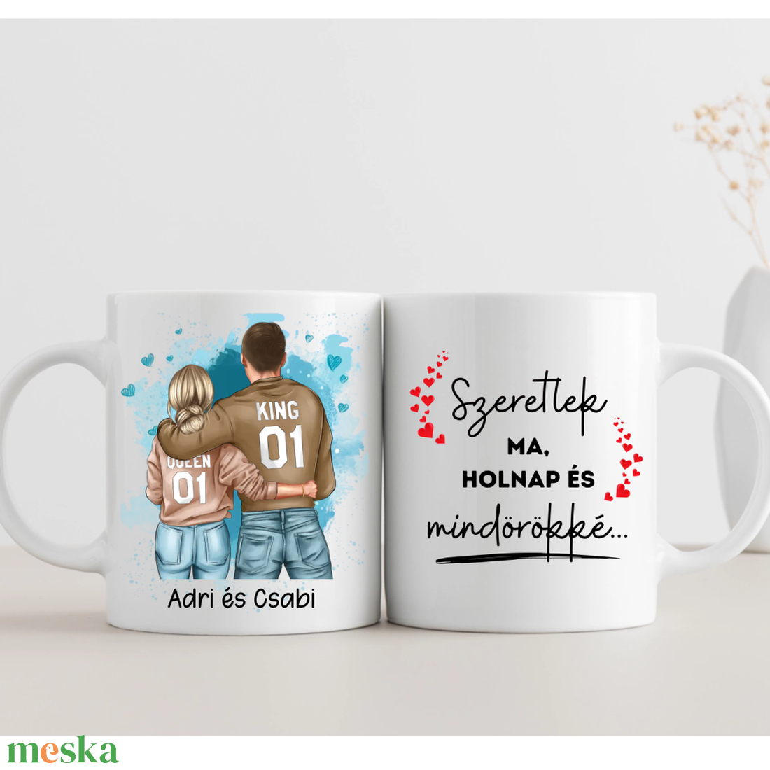 Ölelkező pár bögre, 2 oldalas - otthon & életmód - konyhafelszerelés, tálalás - tálalás - bögre & csésze - Meska.hu