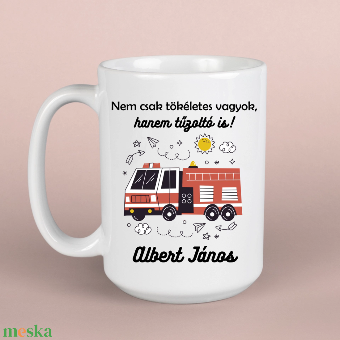 Tűzoltó ajándék - saját neves bögre - otthon & életmód - konyhafelszerelés, tálalás - tálalás - bögre & csésze - Meska.hu