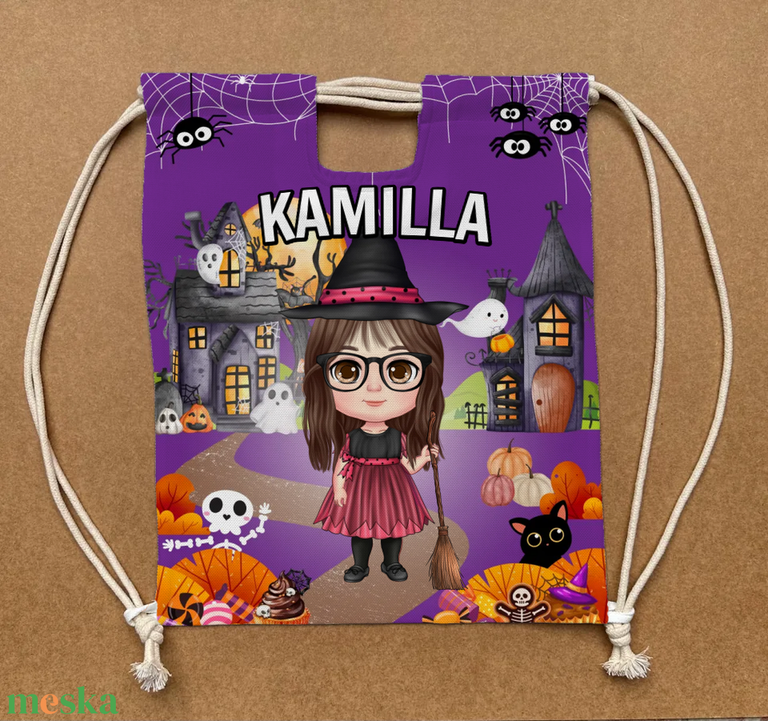 Halloween hátitáska és cukorka gyűjtő kislánynak - táska & tok - hátizsák - tornazsák, gymbag - Meska.hu Halloween hátitáska és cukorka gyűjtő kislánynak - táska & tok - hátizsák - tornazsák, gymbag - Meska.hu