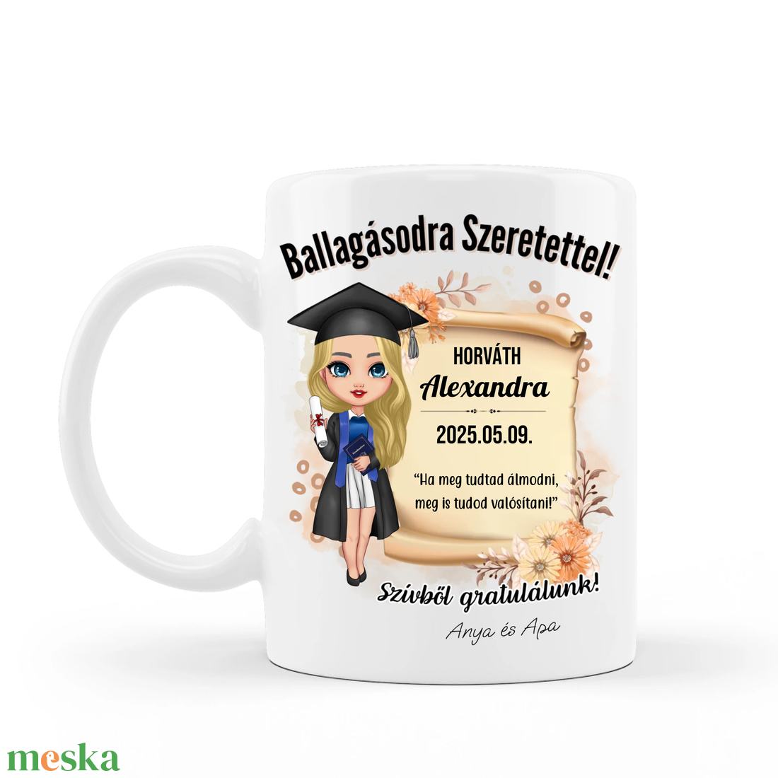 Ballagásra ajándék - lányos bögre - otthon & életmód - konyhafelszerelés, tálalás - tálalás - bögre & csésze - Meska.hu
