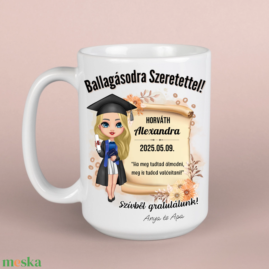 Ballagásra ajándék - lányos bögre - otthon & életmód - konyhafelszerelés, tálalás - tálalás - bögre & csésze - Meska.hu