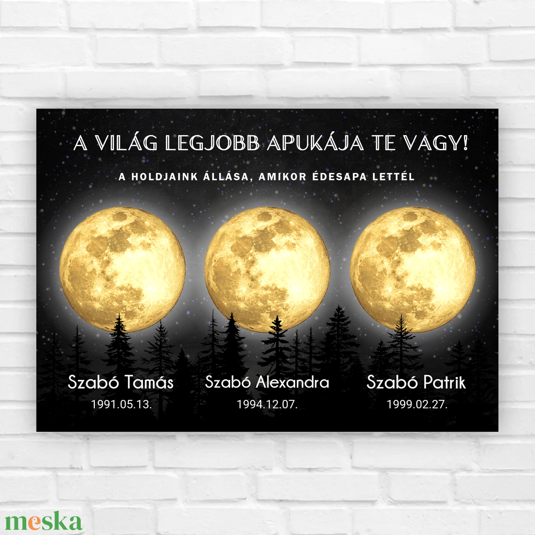 Holdfázis kép édesapának - 3 gyermekes - otthon & életmód - dekoráció - kép & falikép - poszter - Meska.hu Holdfázis kép édesapának - 3 gyermekes - otthon & életmód - dekoráció - kép & falikép - poszter - Meska.hu