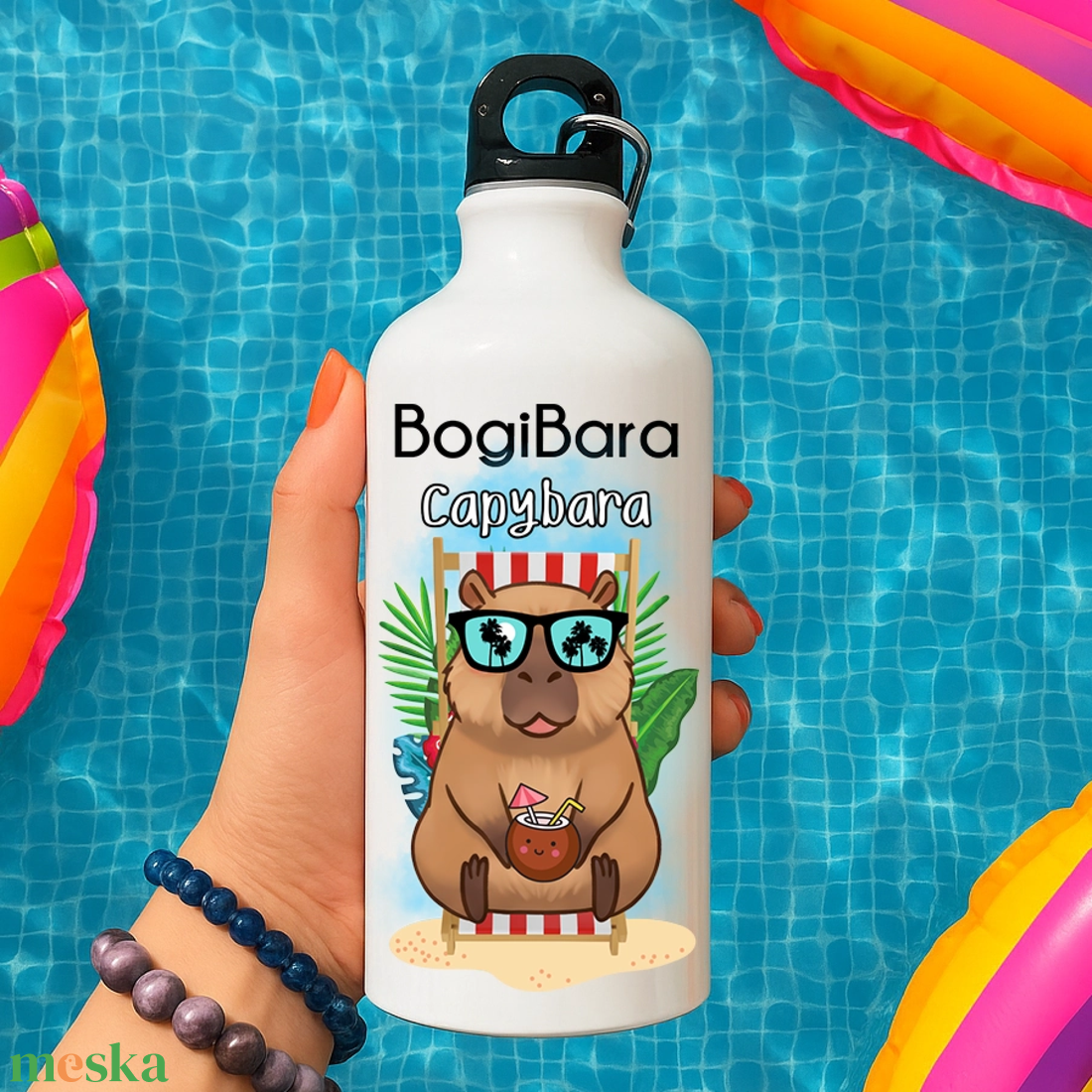 Capybara summer chill kulacs - otthon & életmód - konyhafelszerelés, tálalás - italos kellékek - kulacsok - Meska.hu