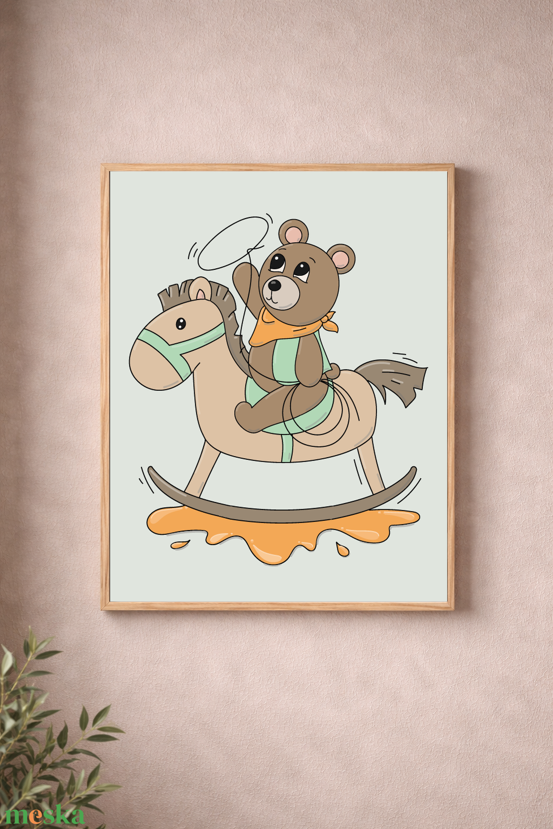 Mesepacni - maci hintalovon falikép - gyerekszoba dekoráció (40x50cm) - baba - mama - babaszoba dekoráció - babaszoba kép - Meska.hu