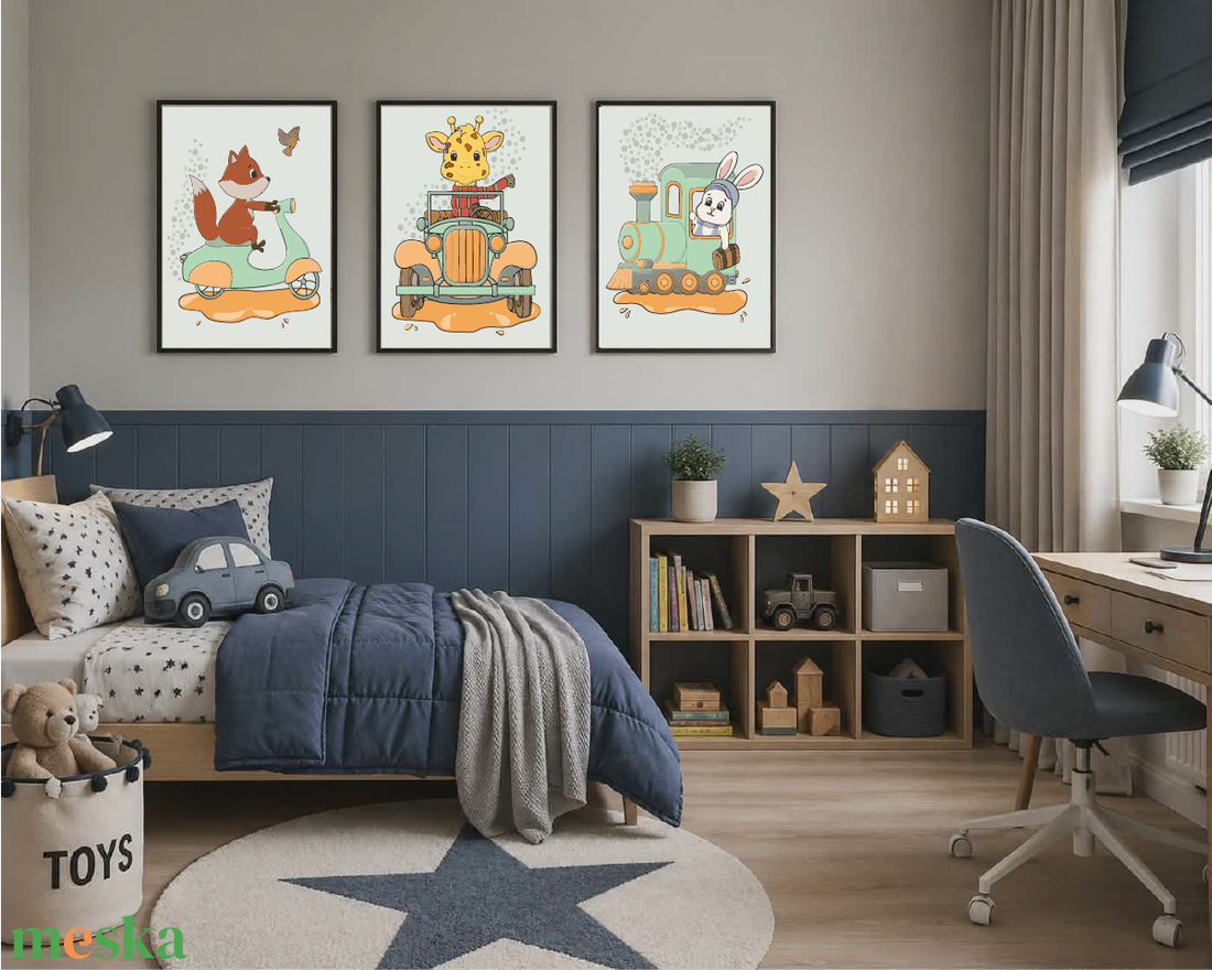 Kalandra fel! - 3 részes állatos mesepacni falikép szett gyerekszobába (40x50cm) - baba - mama - babaszoba dekoráció - babaszoba kép - Meska.hu