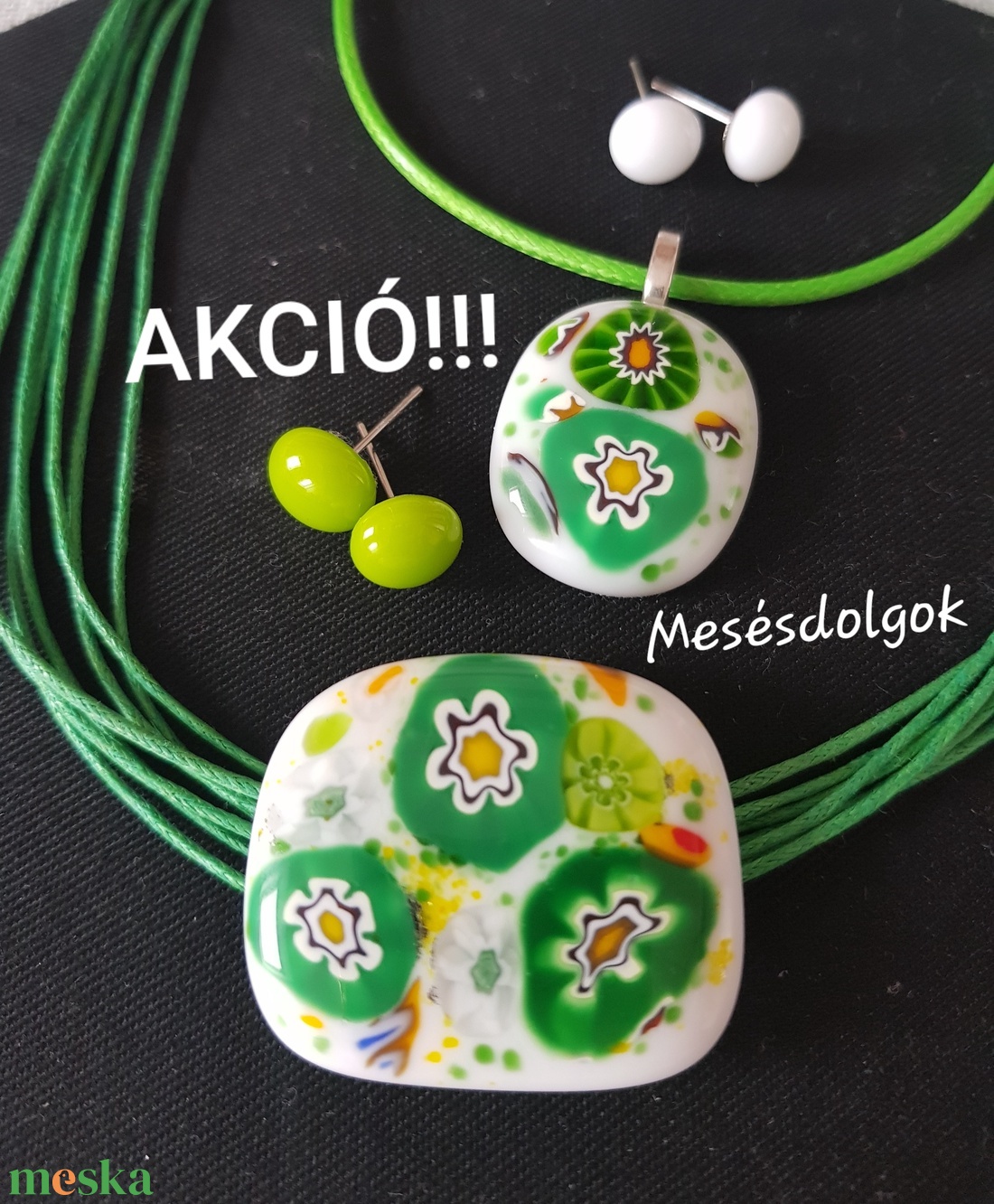 Virágos rét Anya Lánya üvegékszer szett - ékszer - ékszerszett - Meska.hu Virágos rét Anya Lánya üvegékszer szett - ékszer - ékszerszett - Meska.hu