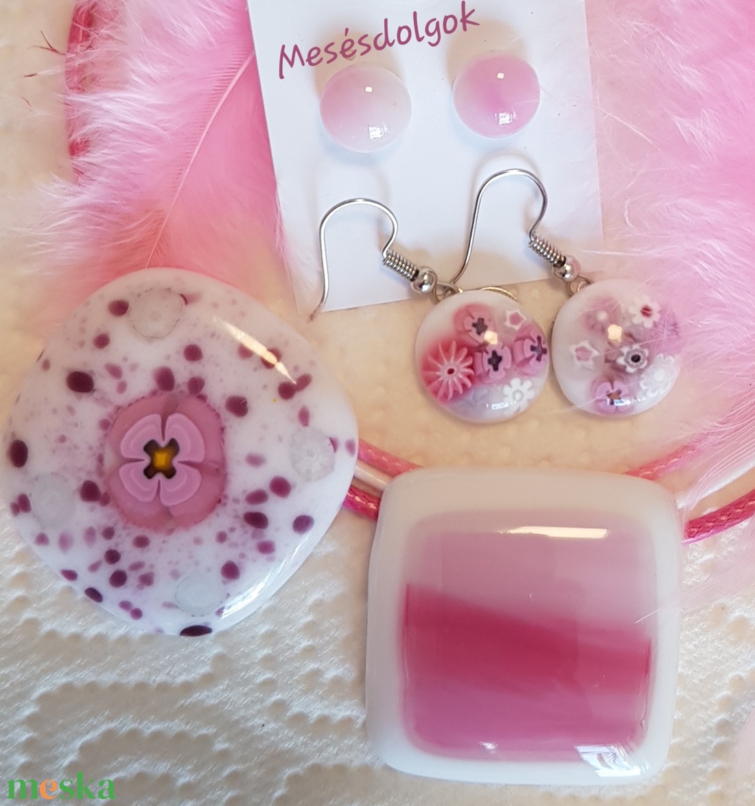 Anya lánya pink flower üvegékszer szett 2medál 2pár füli - ékszer - ékszerszett - Meska.hu Anya lánya pink flower üvegékszer szett 2medál 2pár füli - ékszer - ékszerszett - Meska.hu