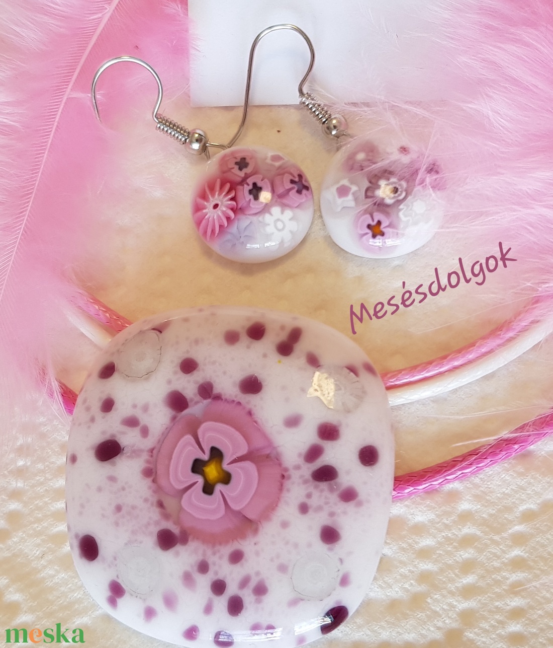 Anya lánya pink flower üvegékszer szett 2medál 2pár füli - ékszer - ékszerszett - Meska.hu Anya lánya pink flower üvegékszer szett 2medál 2pár füli - ékszer - ékszerszett - Meska.hu