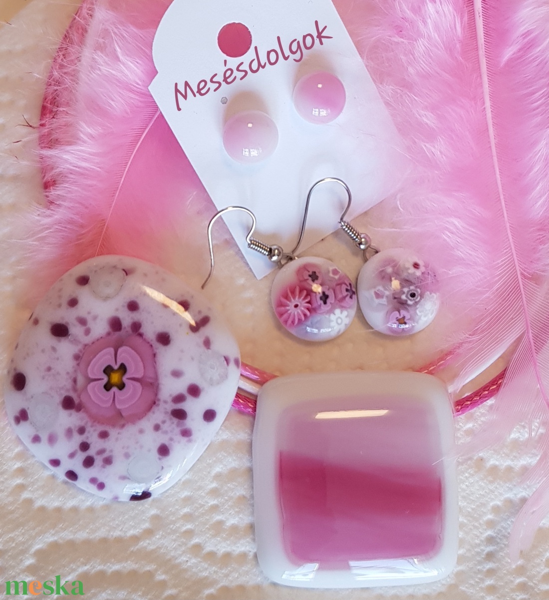 Anya lánya pink flower üvegékszer szett 2medál 2pár füli - ékszer - ékszerszett - Meska.hu Anya lánya pink flower üvegékszer szett 2medál 2pár füli - ékszer - ékszerszett - Meska.hu