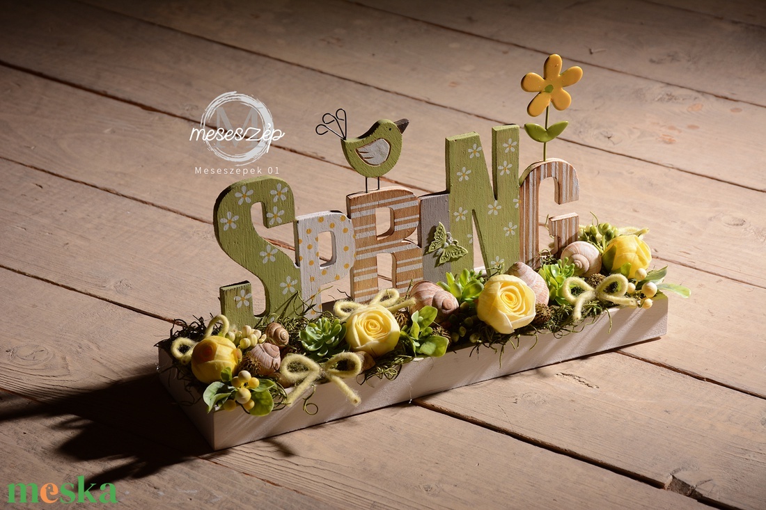 SPRING tavaszi asztaldísz - otthon & életmód - dekoráció - asztal és polc dekoráció - asztaldísz - Meska.hu