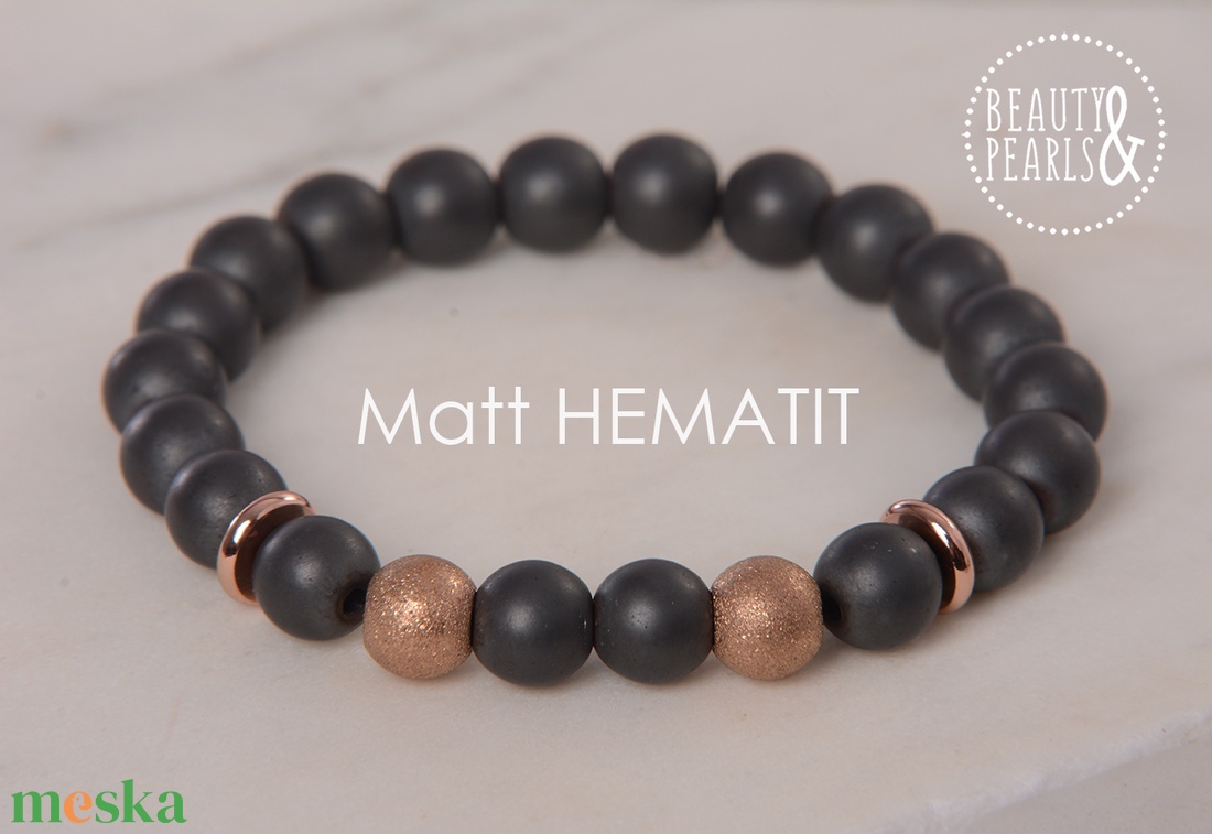 Matt HEMATIT 8 mm - ékszer - karkötő - ásványkarkötő - Meska.hu Matt HEMATIT 8 mm - ékszer - karkötő - ásványkarkötő - Meska.hu
