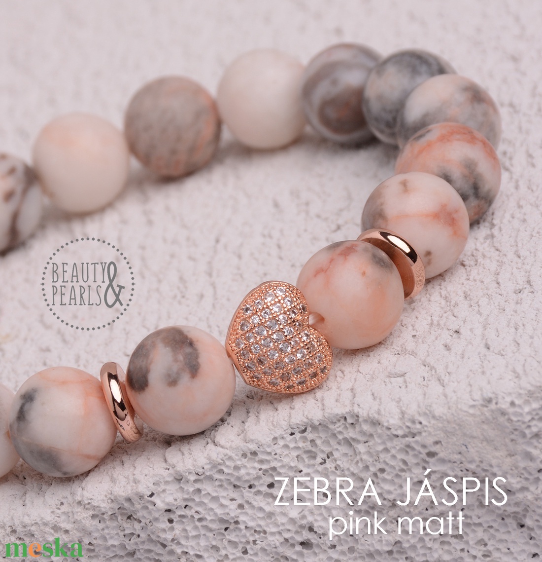 Zebra pink JÁSPIS 10 mm matt - ékszer - karkötő - ásványkarkötő - Meska.hu Zebra pink JÁSPIS 10 mm matt - ékszer - karkötő - ásványkarkötő - Meska.hu