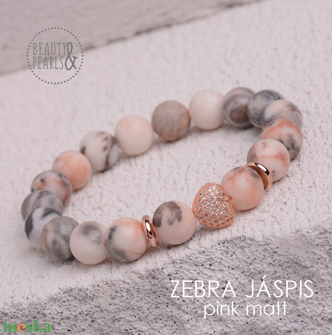 Zebra pink JÁSPIS 10 mm matt - ékszer - karkötő - ásványkarkötő - Meska.hu Zebra pink JÁSPIS 10 mm matt - ékszer - karkötő - ásványkarkötő - Meska.hu