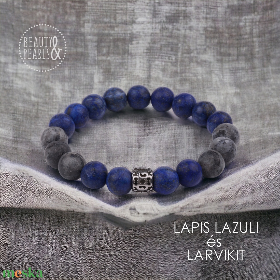 Férfi lapis lazuli és larvikit 10 mm ásványkarkötő - ékszer - karkötő - ásványkarkötő - Meska.hu Férfi lapis lazuli és larvikit 10 mm ásványkarkötő - ékszer - karkötő - ásványkarkötő - Meska.hu