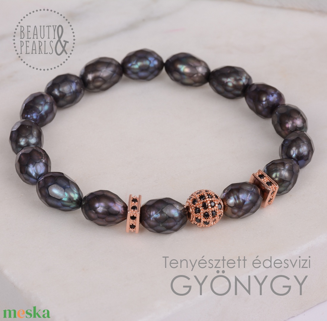Édesvizi tenyésztett GYÖNGY 8-9 mm - ékszer - karkötő - gyöngyös karkötő - Meska.hu Édesvizi tenyésztett GYÖNGY 8-9 mm - ékszer - karkötő - gyöngyös karkötő - Meska.hu