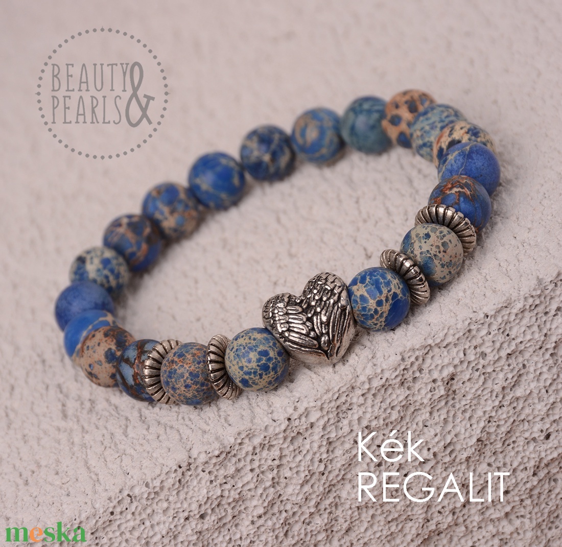 Kék REGALIT 8 mm ásványkarkötő szívvel - ékszer - karkötő - ásványkarkötő - Meska.hu Kék REGALIT 8 mm ásványkarkötő szívvel - ékszer - karkötő - ásványkarkötő - Meska.hu