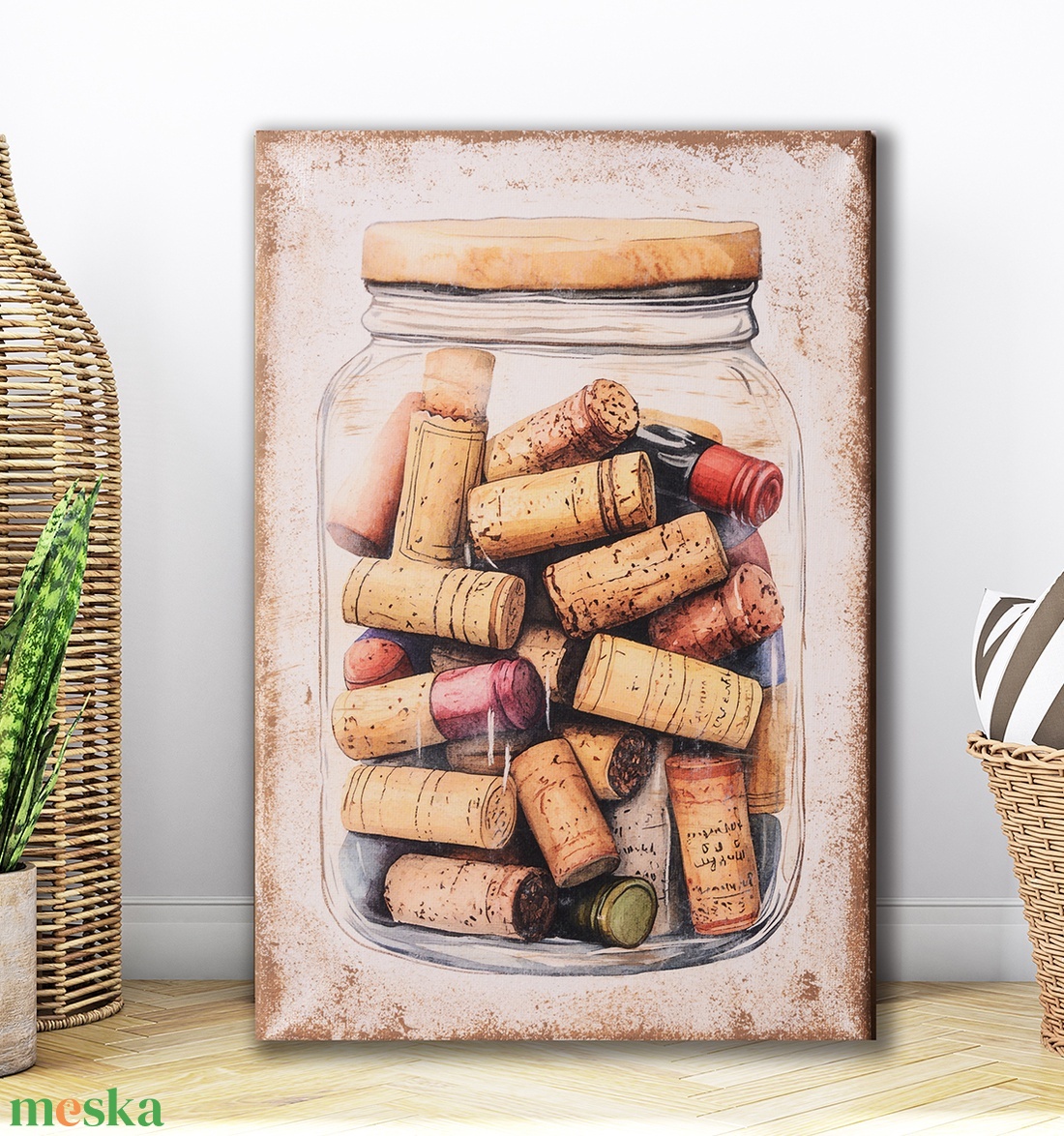 Vászonkép 21x30  Bor, mámor...parafadugók - otthon & életmód - dekoráció - kép & falikép - vászonkép - Meska.hu
