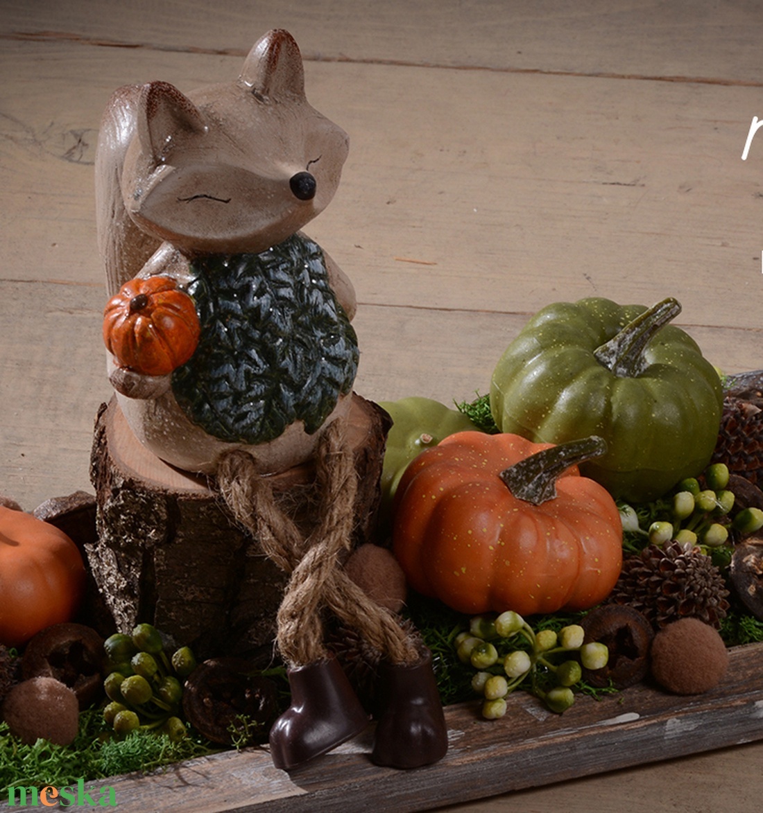 Rókakoma őszi asztaldísz - otthon & életmód - dekoráció - asztal és polc dekoráció - asztaldísz - Meska.hu