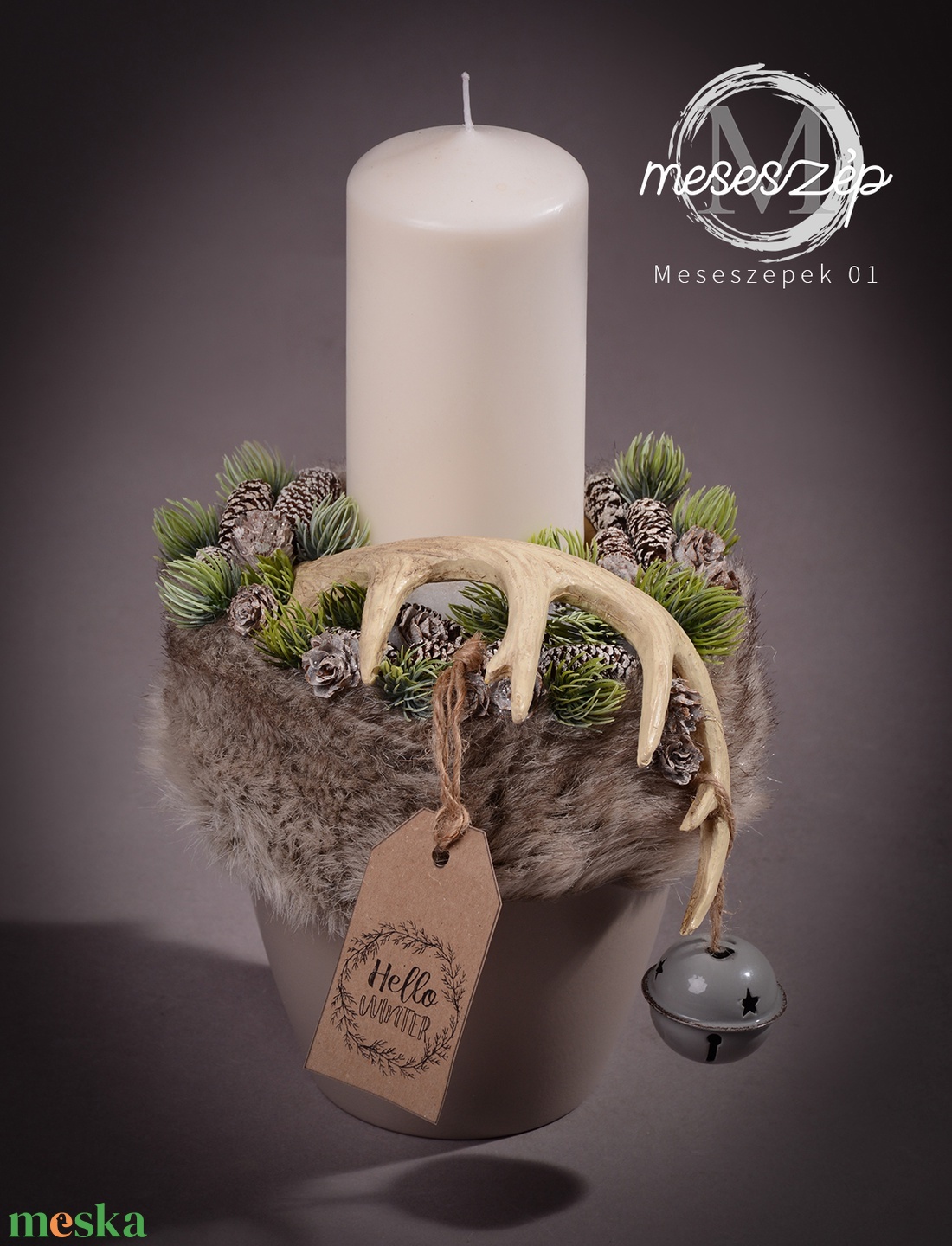 Agancsos  asztaldísz - karácsony - karácsonyi lakásdekoráció - karácsonyi lakásdíszek - Meska.hu