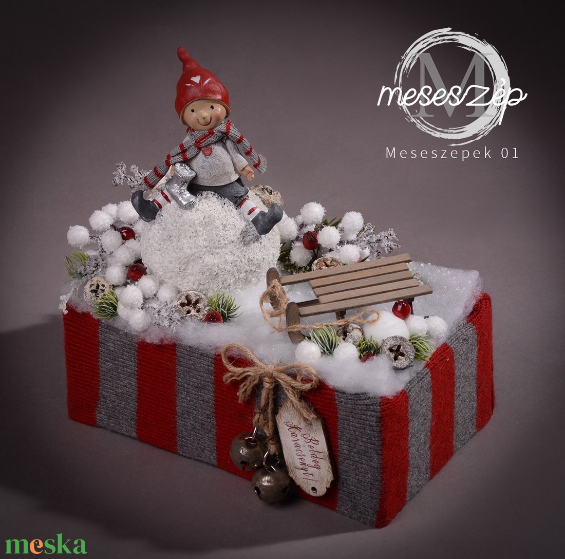 Téli hangulat  asztaldísz - karácsony - karácsonyi lakásdekoráció - karácsonyi lakásdíszek - Meska.hu