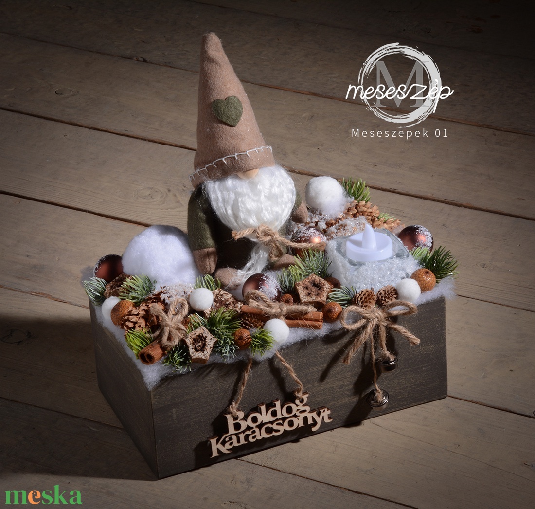 MANÓ karácsonyi, téli asztaldísz - karácsony - karácsonyi lakásdekoráció - karácsonyi manók, figurák - Meska.hu