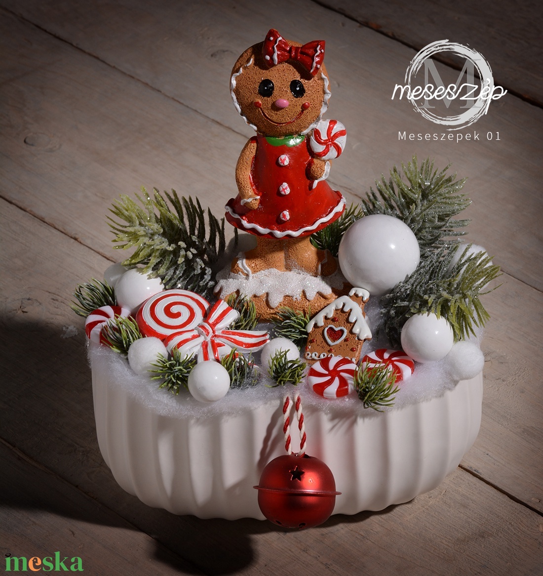 Mézi karácsonya asztaldísz - karácsony - karácsonyi lakásdekoráció - karácsonyi manók, figurák - Meska.hu