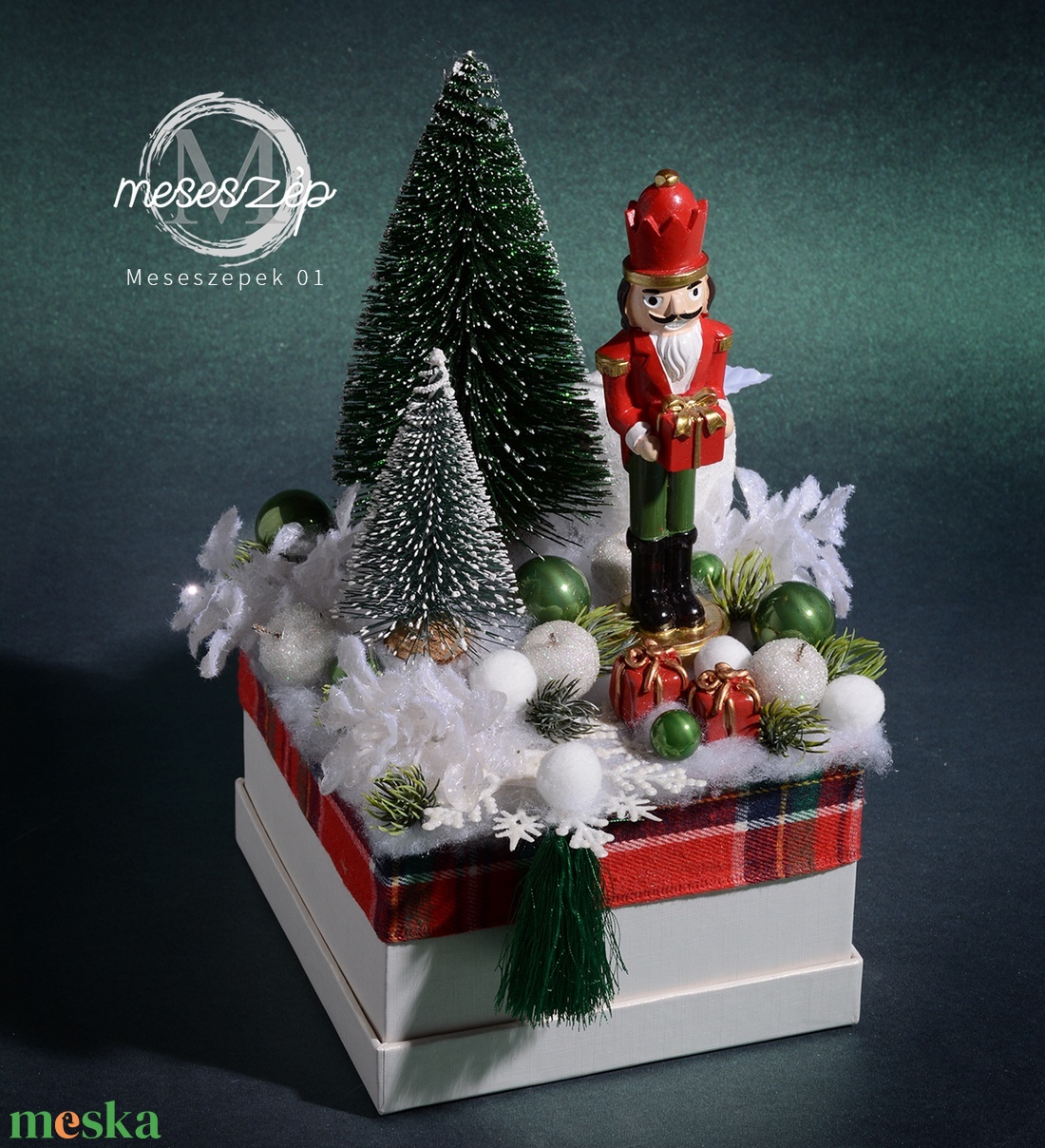 Diótörő klasszik  karácsonyi asztaldísz - karácsony - adventi díszek - adventi asztaldísz - Meska.hu